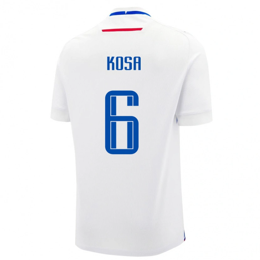 Danxen Niño Camiseta Eslovaquia Sebastian Kosa #6 Blanco Azul 2ª Equipación 26-28 La Camisa