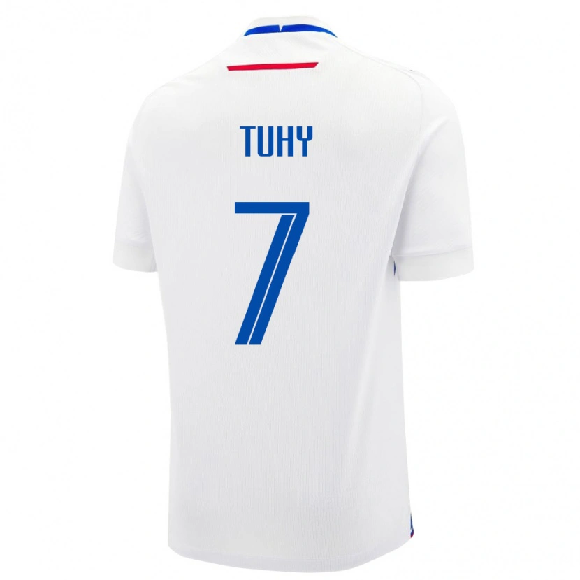 Danxen Niño Camiseta Eslovaquia Tomas Tuhy #7 Blanco Azul 2ª Equipación 26-28 La Camisa