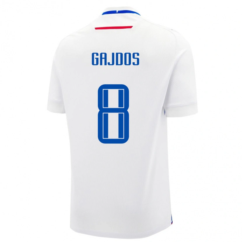 Danxen Niño Camiseta Eslovaquia Artur Gajdos #8 Blanco Azul 2ª Equipación 26-28 La Camisa