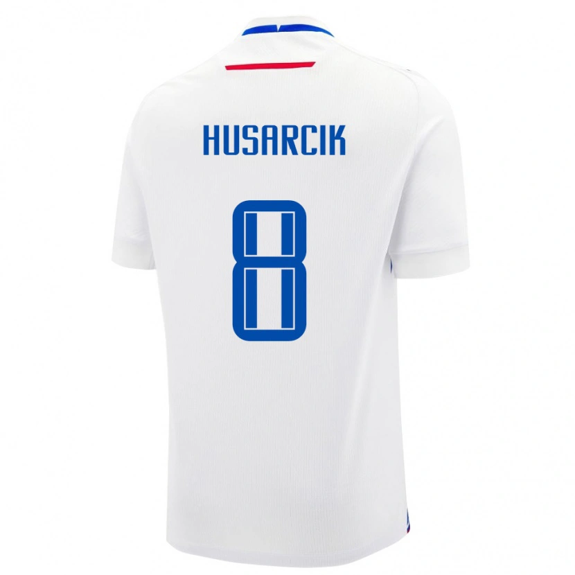 Danxen Niño Camiseta Eslovaquia Tomas Husarcik #8 Blanco Azul 2ª Equipación 26-28 La Camisa