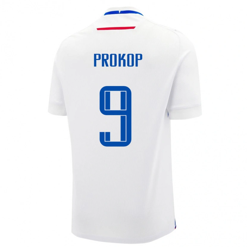 Danxen Niño Camiseta Eslovaquia Lukas Prokop #9 Blanco Azul 2ª Equipación 26-28 La Camisa
