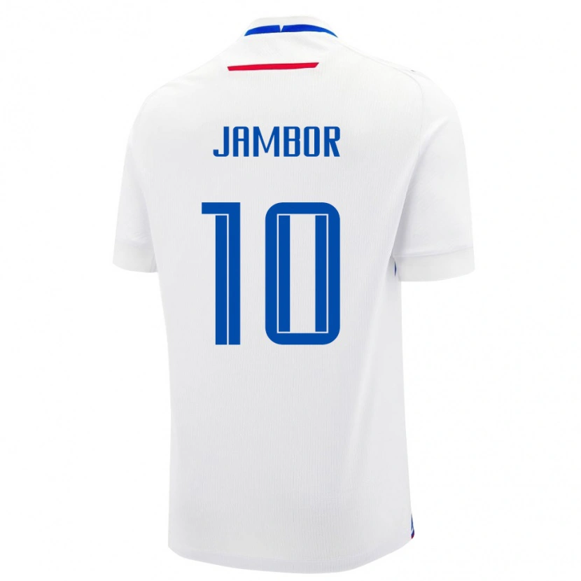 Danxen Niño Camiseta Eslovaquia Timotej Jambor #10 Blanco Azul 2ª Equipación 26-28 La Camisa