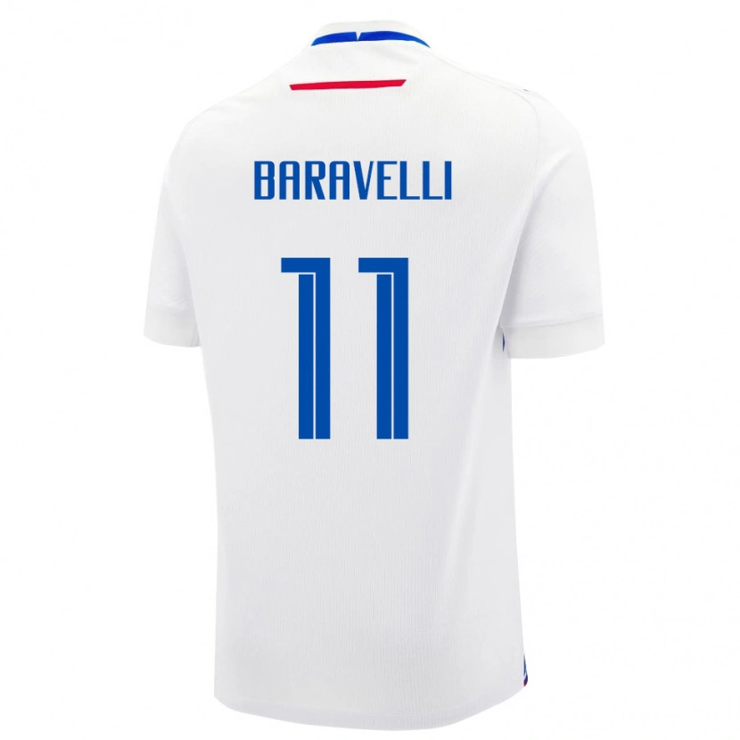 Danxen Niño Camiseta Eslovaquia Rocco Baravelli #11 Blanco Azul 2ª Equipación 26-28 La Camisa