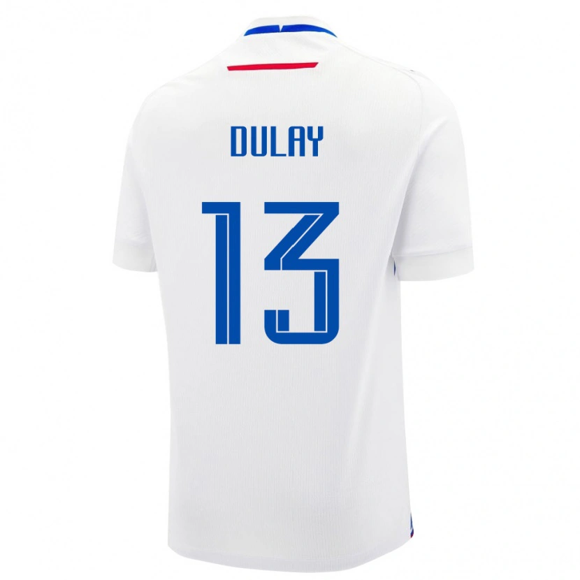 Danxen Niño Camiseta Eslovaquia Patrik Dulay #13 Blanco Azul 2ª Equipación 26-28 La Camisa