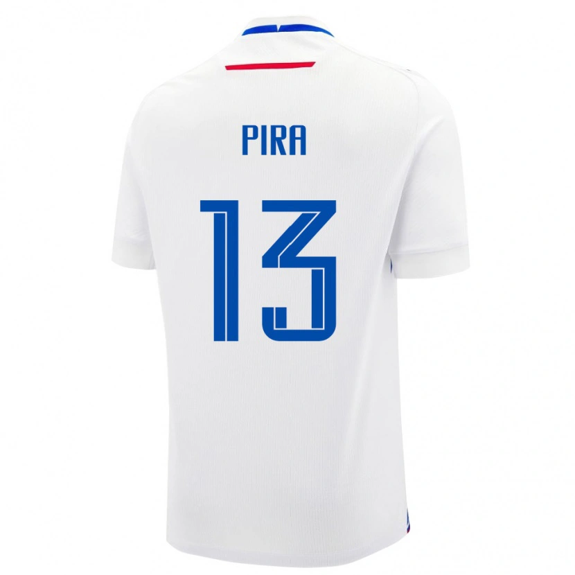Danxen Niño Camiseta Eslovaquia Jakub Pira #13 Blanco Azul 2ª Equipación 26-28 La Camisa