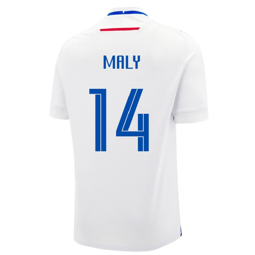 Danxen Niño Camiseta Eslovaquia Tomas Maly #14 Blanco Azul 2ª Equipación 26-28 La Camisa