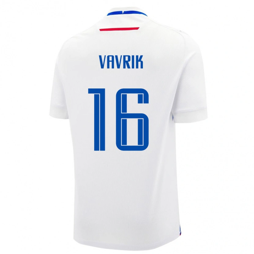 Danxen Niño Camiseta Eslovaquia Timotej Vavrik #16 Blanco Azul 2ª Equipación 26-28 La Camisa