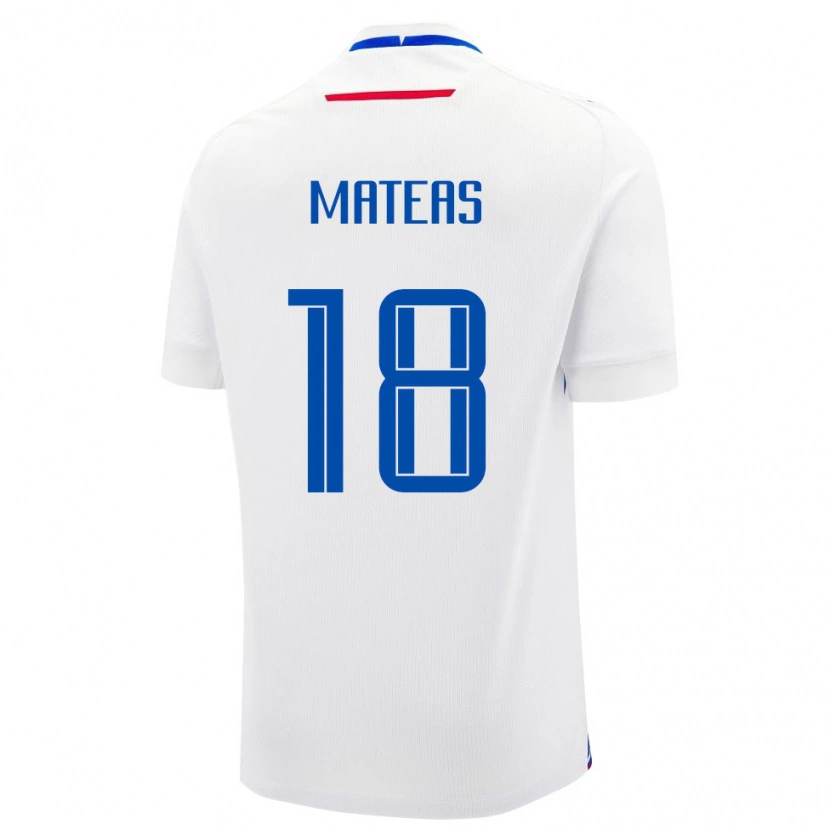 Danxen Niño Camiseta Eslovaquia Maxim Mateas #18 Blanco Azul 2ª Equipación 26-28 La Camisa