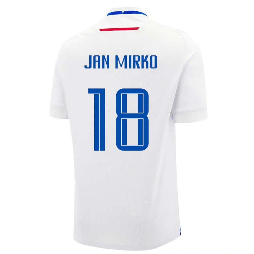 Danxen Niño Camiseta Eslovaquia Tobias Jan Mirko #18 Blanco Azul 2ª Equipación 26-28 La Camisa