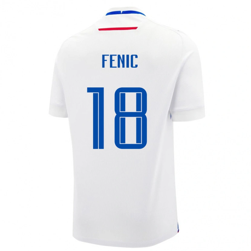 Danxen Niño Camiseta Eslovaquia Oliver Fenic #18 Blanco Azul 2ª Equipación 26-28 La Camisa