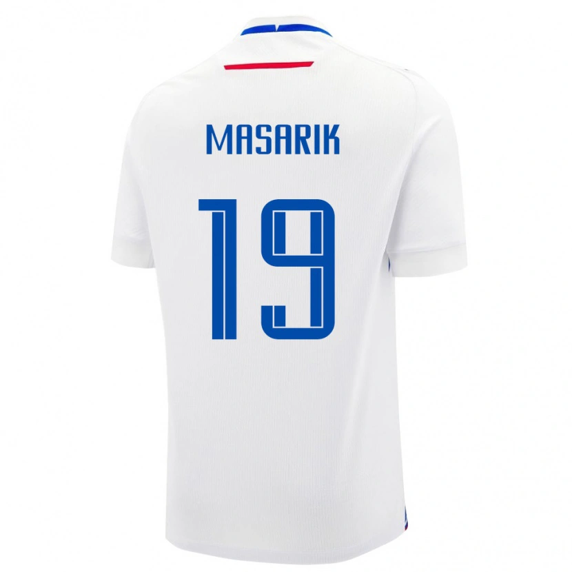 Danxen Niño Camiseta Eslovaquia Marian Masarik #19 Blanco Azul 2ª Equipación 26-28 La Camisa