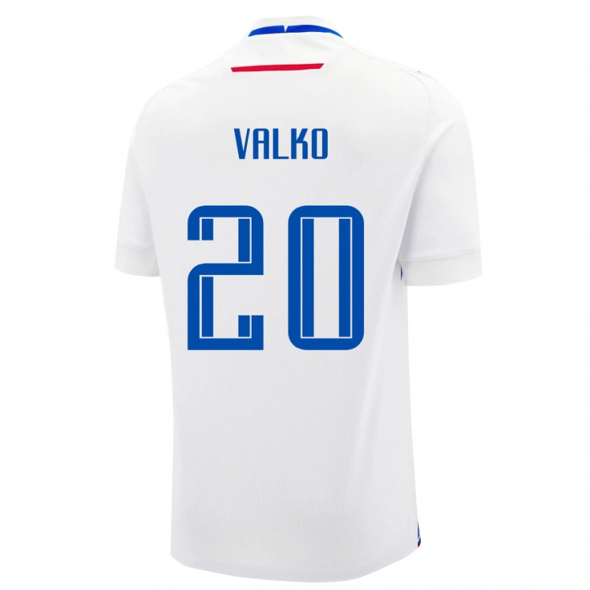 Danxen Niño Camiseta Eslovaquia Denis Valko #20 Blanco Azul 2ª Equipación 26-28 La Camisa