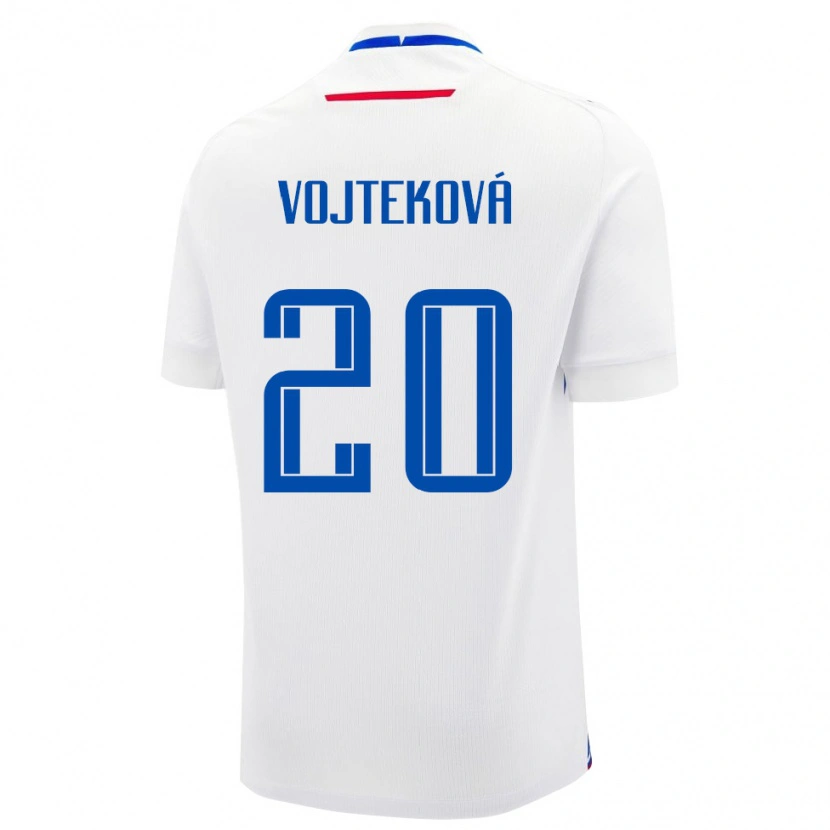 Danxen Niño Camiseta Eslovaquia Jana Vojteková #20 Blanco Azul 2ª Equipación 26-28 La Camisa