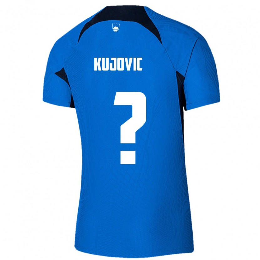 Danxen Niño Camiseta Eslovenia Tian Kujovic #0 Azul Blanco 2ª Equipación 26-28 La Camisa