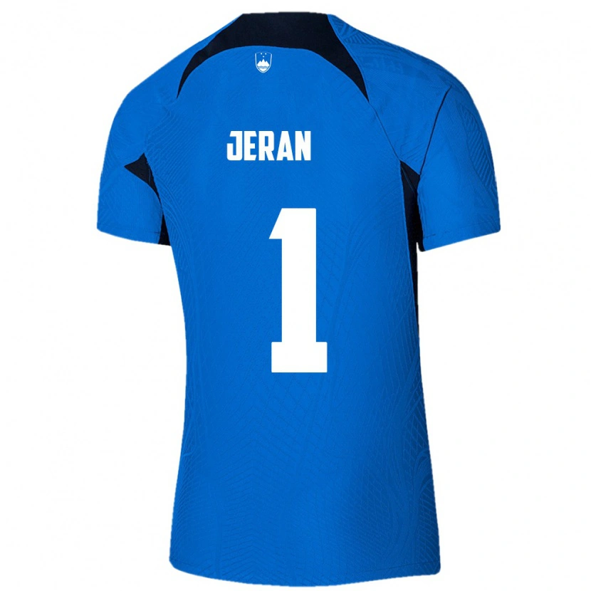 Danxen Niño Camiseta Eslovenia Patrik Jeran #1 Azul Blanco 2ª Equipación 26-28 La Camisa