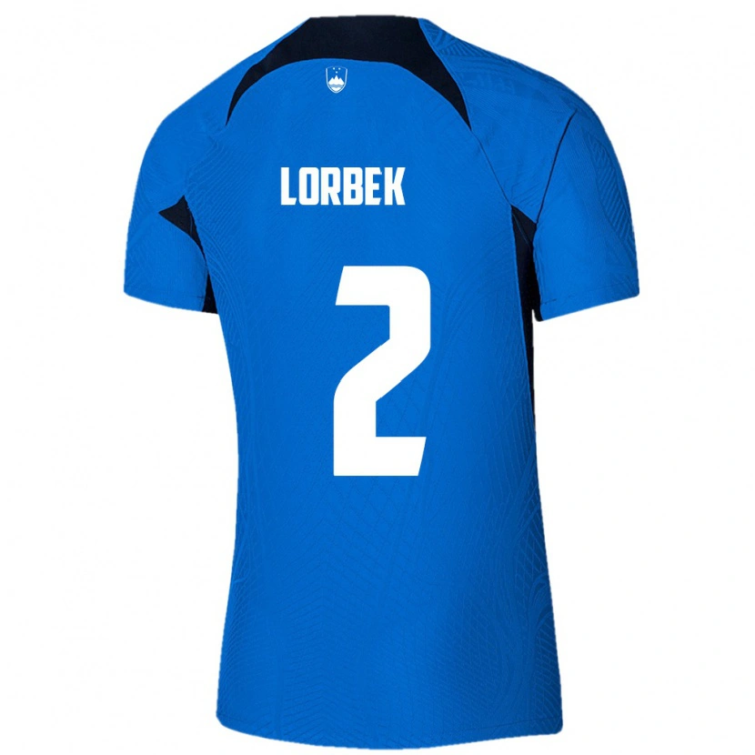 Danxen Niño Camiseta Eslovenia Anej Lorbek #2 Azul Blanco 2ª Equipación 26-28 La Camisa