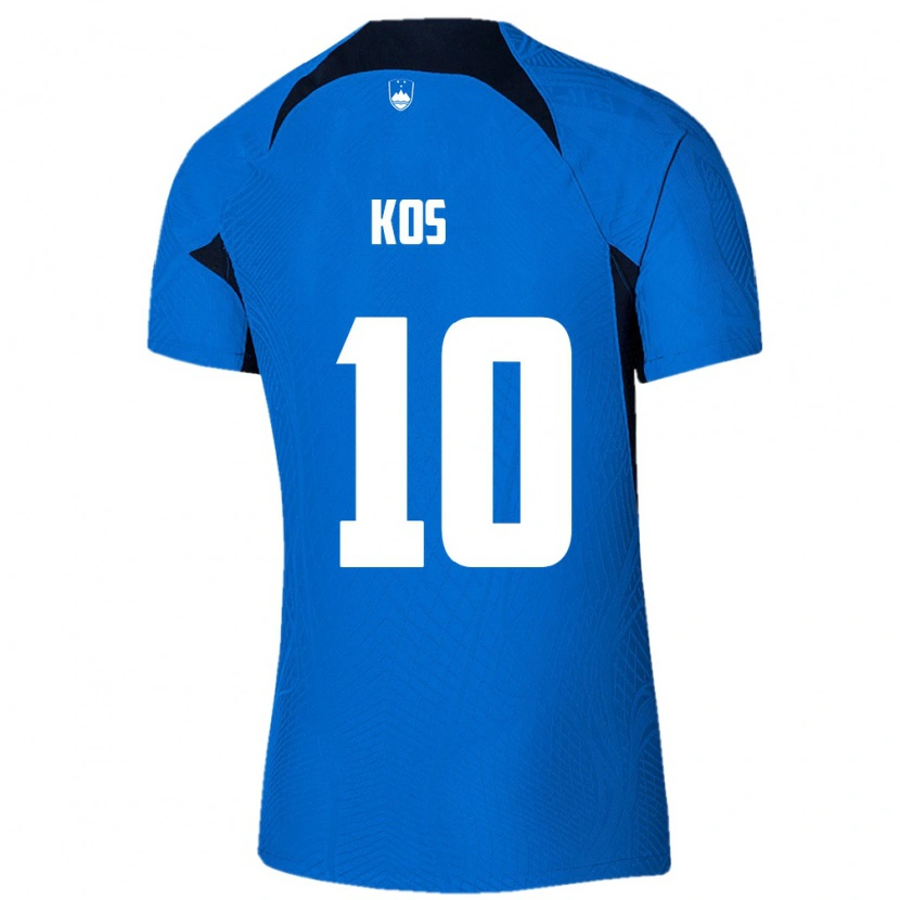 Danxen Niño Camiseta Eslovenia Liam Kos #10 Azul Blanco 2ª Equipación 26-28 La Camisa