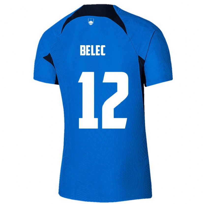 Danxen Niño Camiseta Eslovenia Vid Belec #12 Azul Blanco 2ª Equipación 26-28 La Camisa