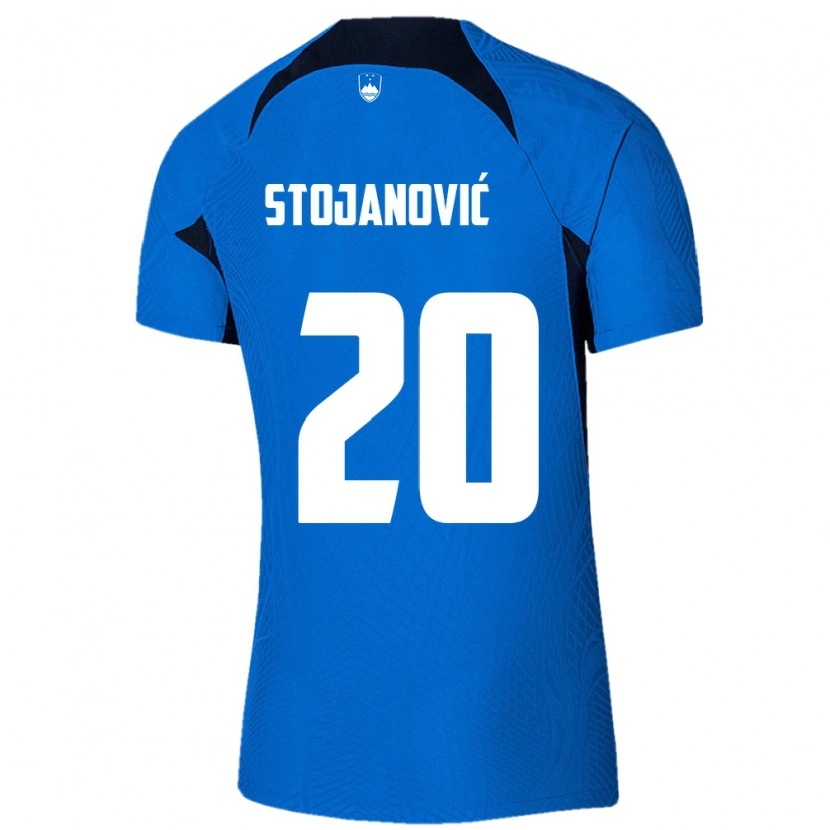 Danxen Niño Camiseta Eslovenia Petar Stojanović #20 Azul Blanco 2ª Equipación 26-28 La Camisa