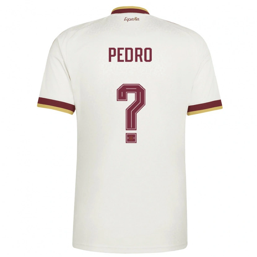 Danxen Niño Camiseta España Pedro Rodríguez #0 Marfil Borgoña 2ª Equipación 26-28 La Camisa
