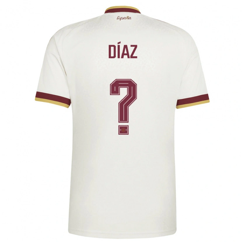 Danxen Niño Camiseta España Mario Díaz #0 Marfil Borgoña 2ª Equipación 26-28 La Camisa