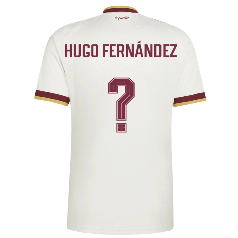 Danxen Niño Camiseta España Hugo Fernández #0 Marfil Borgoña 2ª Equipación 26-28 La Camisa