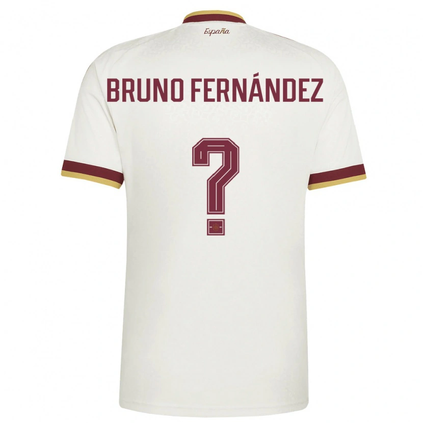 Danxen Niño Camiseta España Bruno Fernández #0 Marfil Borgoña 2ª Equipación 26-28 La Camisa