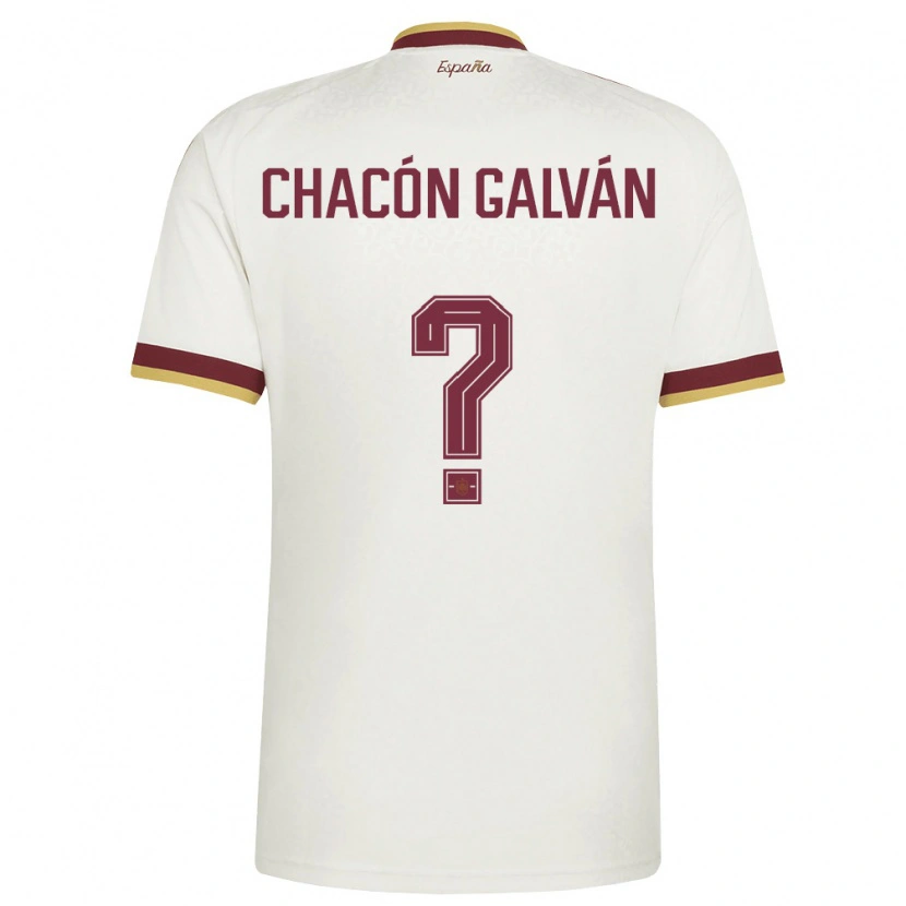 Danxen Niño Camiseta España Hugo Chacón Galván #0 Marfil Borgoña 2ª Equipación 26-28 La Camisa