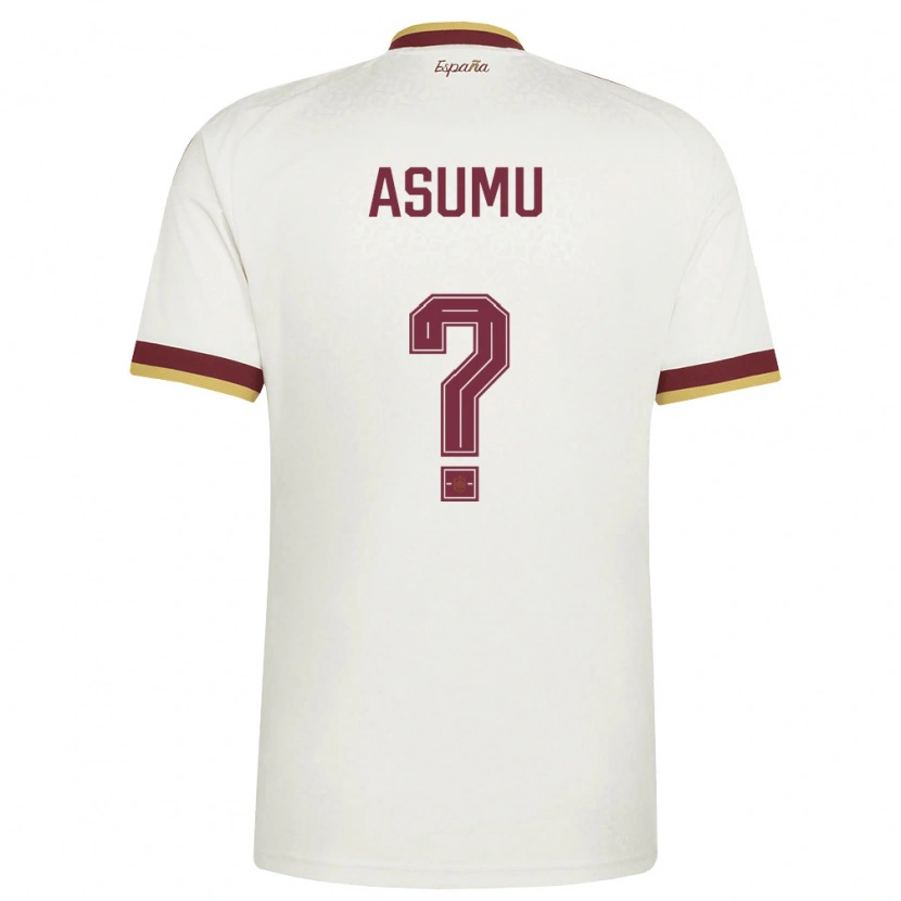 Danxen Niño Camiseta España Héctor Asumu #0 Marfil Borgoña 2ª Equipación 26-28 La Camisa