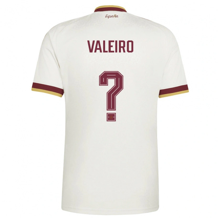 Danxen Niño Camiseta España Mauro Valeiro #0 Marfil Borgoña 2ª Equipación 26-28 La Camisa