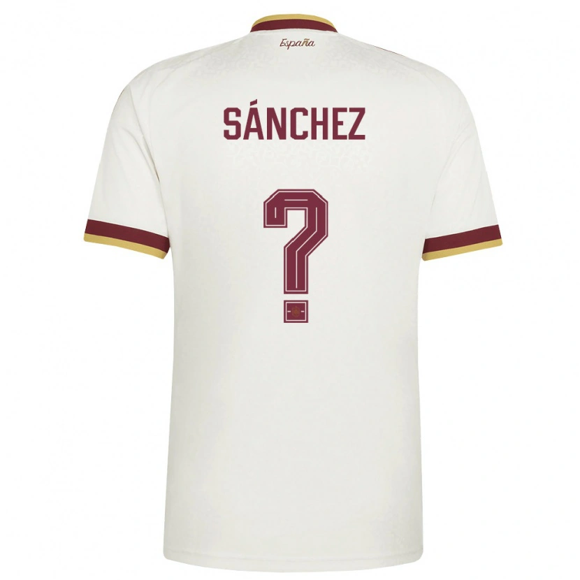 Danxen Niño Camiseta España Julen Sánchez #0 Marfil Borgoña 2ª Equipación 26-28 La Camisa