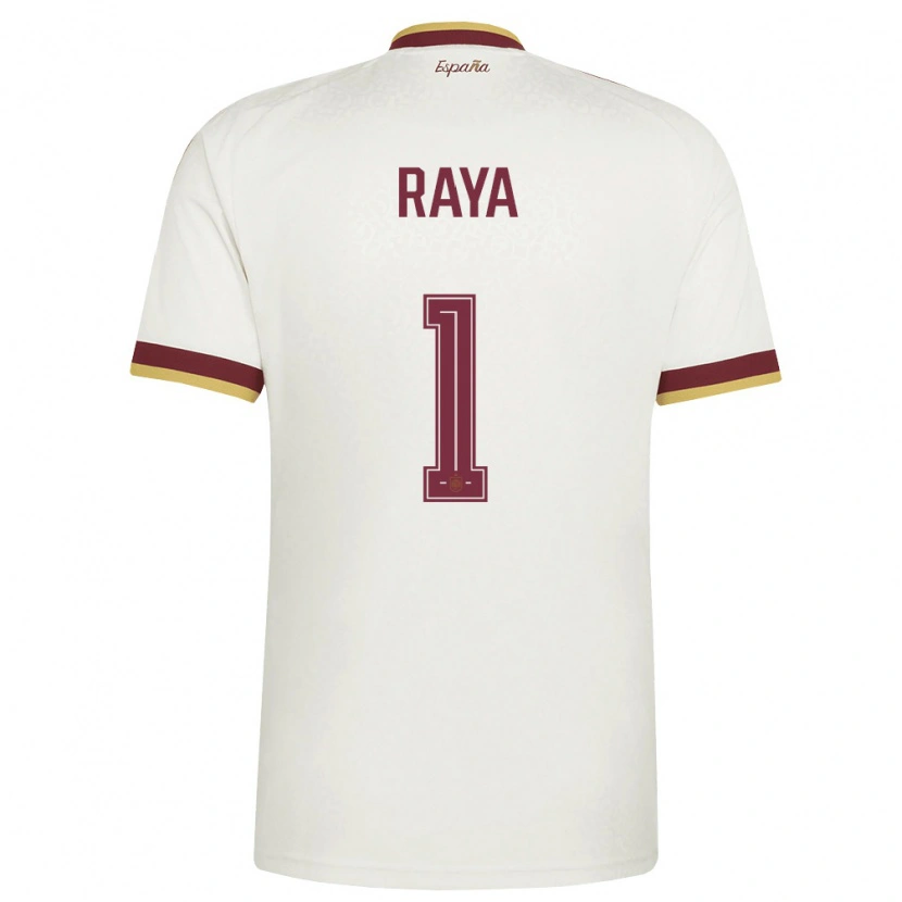 Danxen Niño Camiseta España David Raya #1 Marfil Borgoña 2ª Equipación 26-28 La Camisa