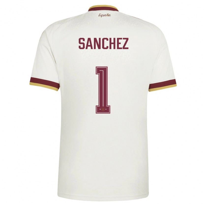 Danxen Niño Camiseta España Robert Sanchez #1 Marfil Borgoña 2ª Equipación 26-28 La Camisa