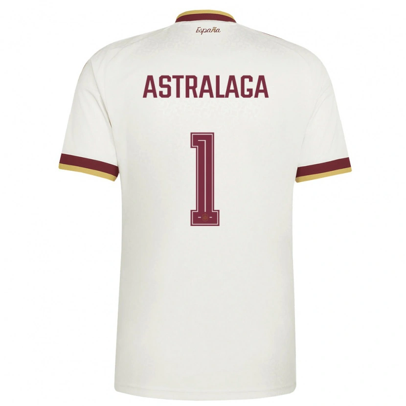 Danxen Niño Camiseta España Ander Astralaga #1 Marfil Borgoña 2ª Equipación 26-28 La Camisa