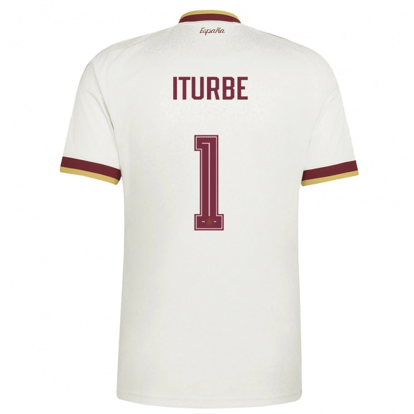 Danxen Niño Camiseta España Alejandro Iturbe #1 Marfil Borgoña 2ª Equipación 26-28 La Camisa