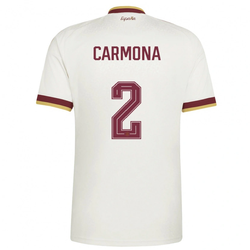Danxen Niño Camiseta España José Ángel Carmona #2 Marfil Borgoña 2ª Equipación 26-28 La Camisa