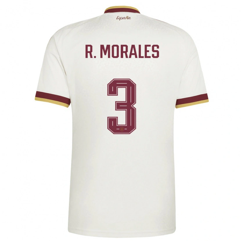 Danxen Niño Camiseta España Rubén Muñoz De Morales #3 Marfil Borgoña 2ª Equipación 26-28 La Camisa