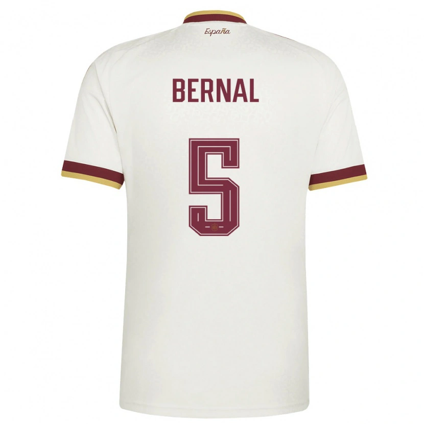 Danxen Niño Camiseta España Marc Bernal #5 Marfil Borgoña 2ª Equipación 26-28 La Camisa