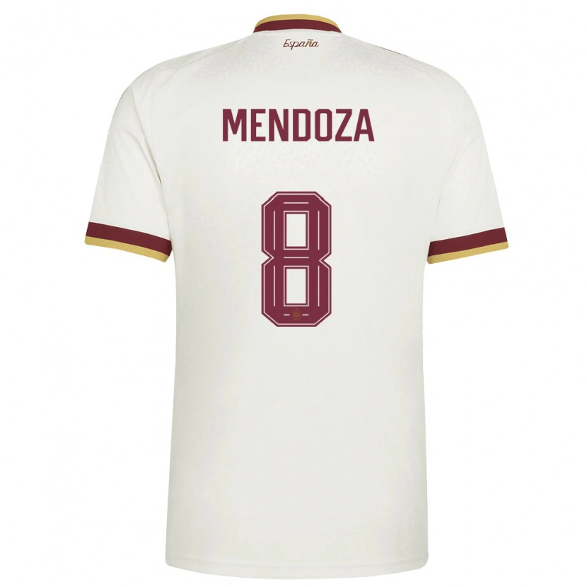 Danxen Niño Camiseta España Rodrigo Mendoza #8 Marfil Borgoña 2ª Equipación 26-28 La Camisa