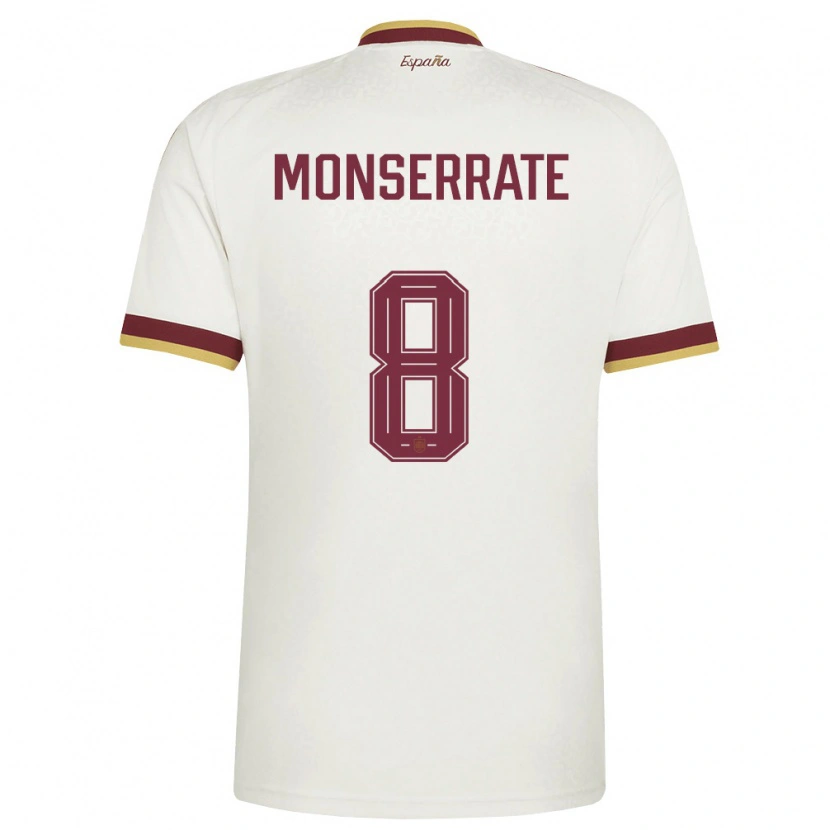 Danxen Niño Camiseta España Jano Monserrate #8 Marfil Borgoña 2ª Equipación 26-28 La Camisa