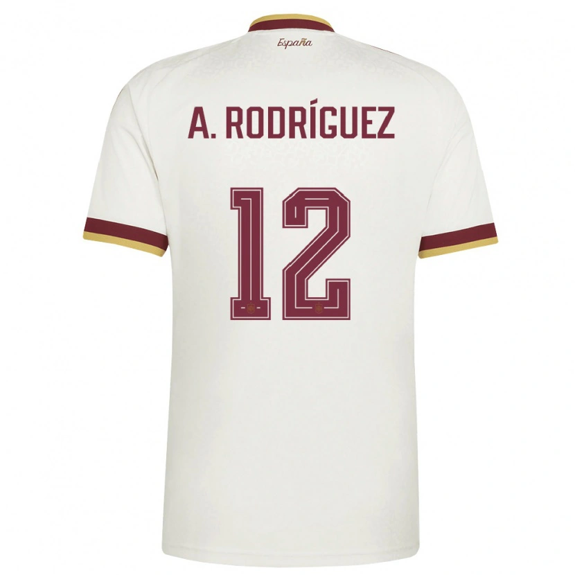 Danxen Niño Camiseta España Anxo Rodríguez #12 Marfil Borgoña 2ª Equipación 26-28 La Camisa