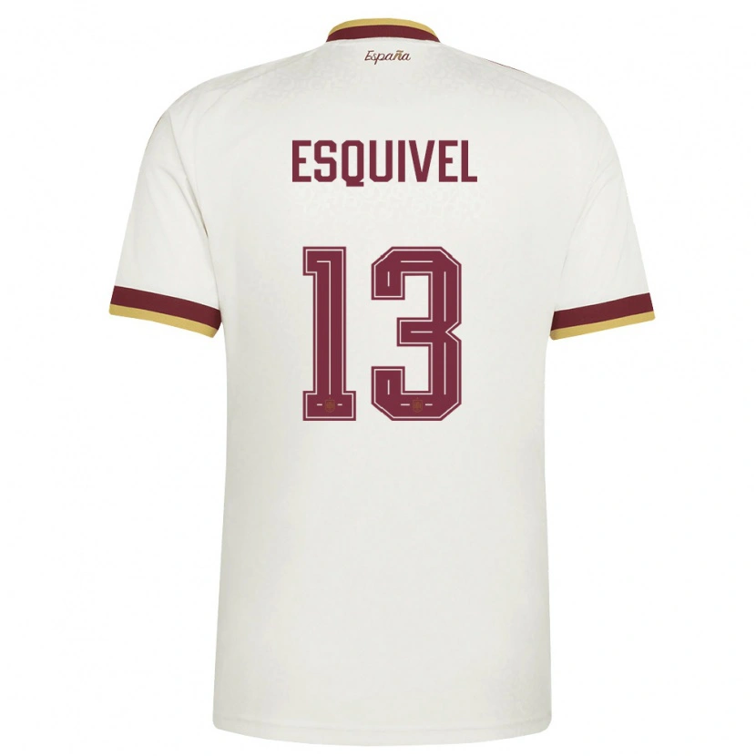 Danxen Niño Camiseta España Salvi Esquivel #13 Marfil Borgoña 2ª Equipación 26-28 La Camisa
