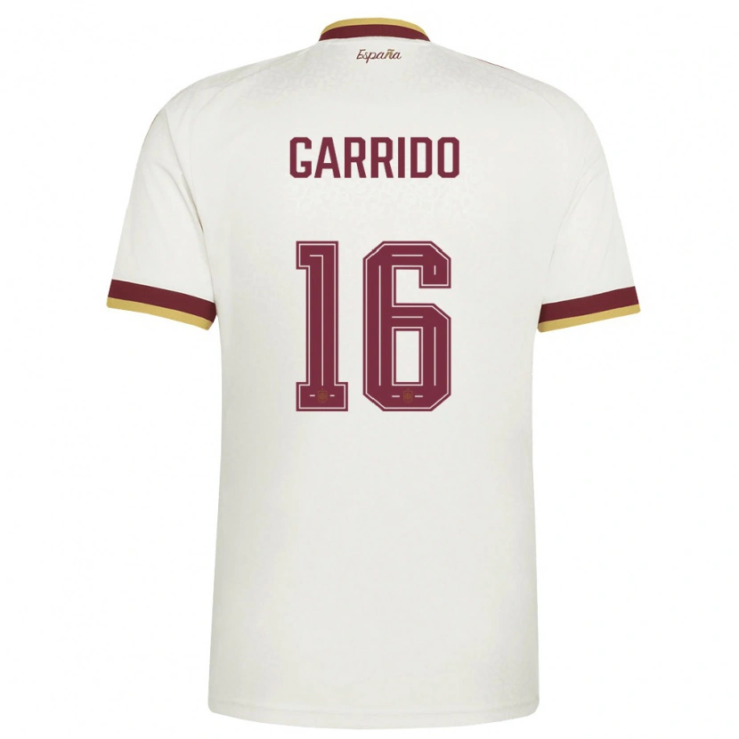 Danxen Niño Camiseta España Aleix Garrido #16 Marfil Borgoña 2ª Equipación 26-28 La Camisa
