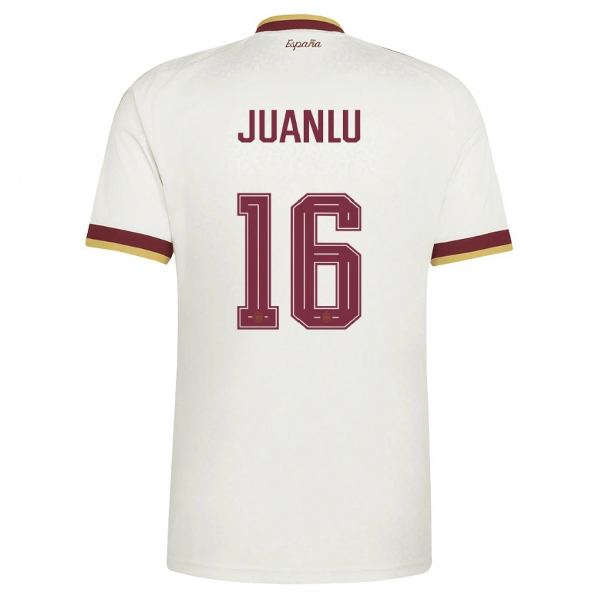 Danxen Niño Camiseta España Juanlu Sánchez #16 Marfil Borgoña 2ª Equipación 26-28 La Camisa