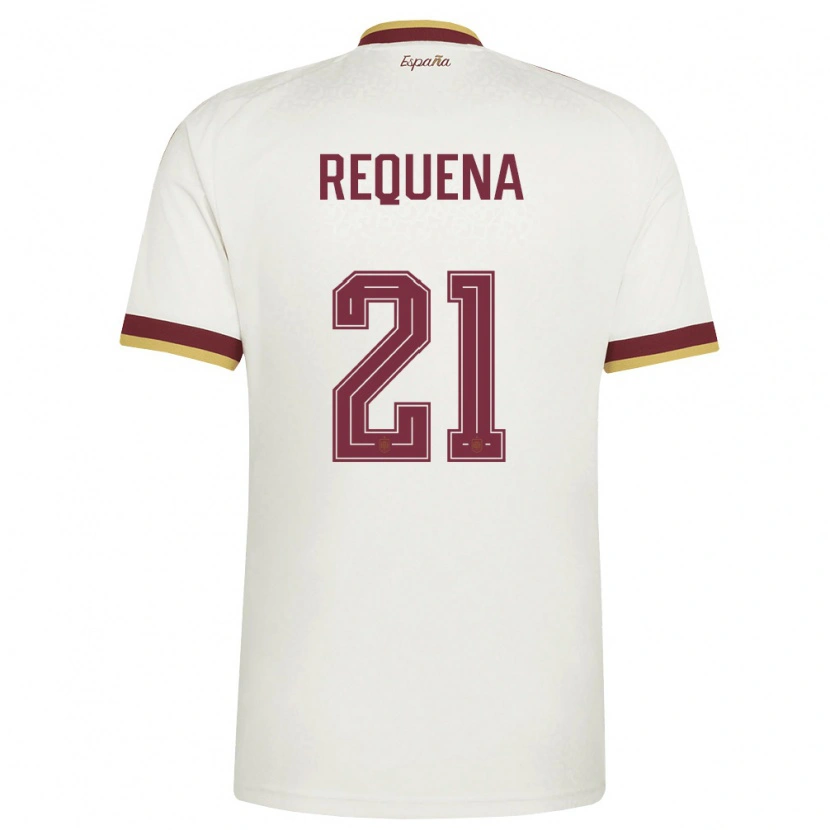 Danxen Niño Camiseta España Dani Requena #21 Marfil Borgoña 2ª Equipación 26-28 La Camisa