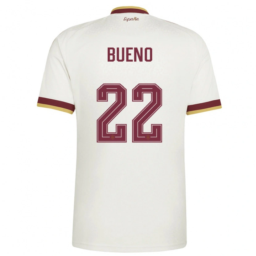 Danxen Niño Camiseta España Hugo Bueno #22 Marfil Borgoña 2ª Equipación 26-28 La Camisa