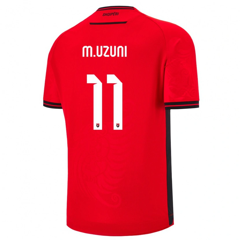 Danxen Hombre Camiseta Albania Myrto Uzuni #11 Rojo Negro 1ª Equipación 26-28 La Camisa