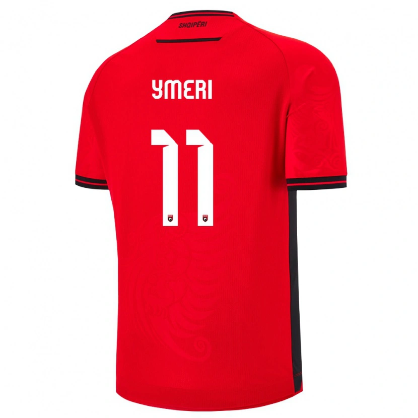Danxen Hombre Camiseta Albania Ermal Ymeri #11 Rojo Negro 1ª Equipación 26-28 La Camisa