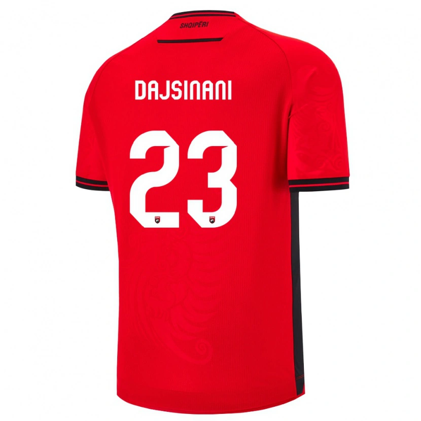 Danxen Hombre Camiseta Albania Mario Dajsinani #23 Rojo Negro 1ª Equipación 26-28 La Camisa