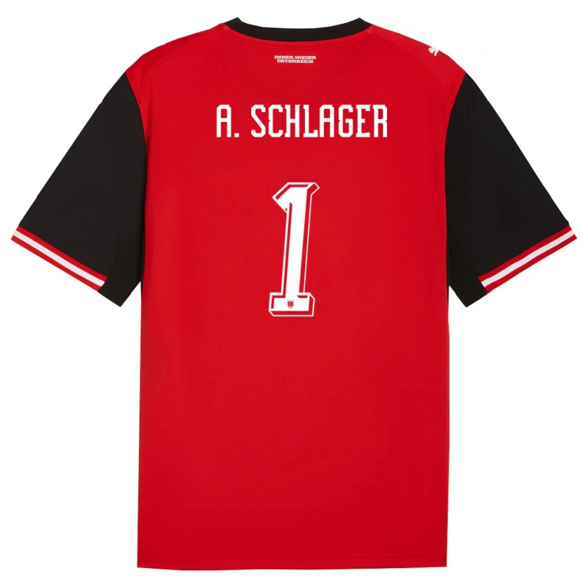 Danxen Hombre Camiseta Austria Alexander Schlager #1 Negro Blanco 1ª Equipación 26-28 La Camisa